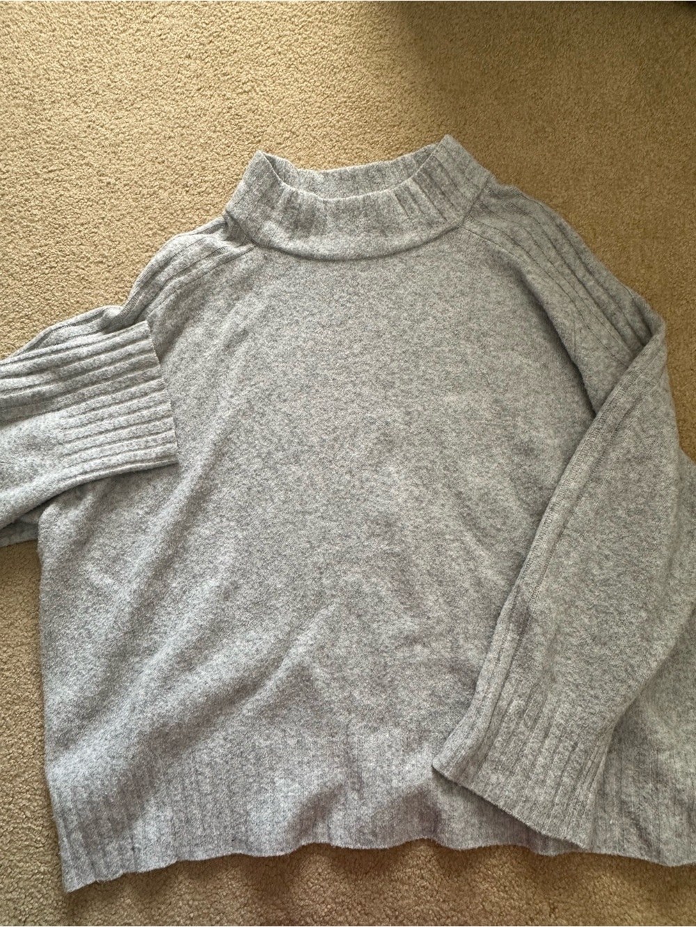 Ava and Viv Light Gray woman’s Mock Neck Sweater